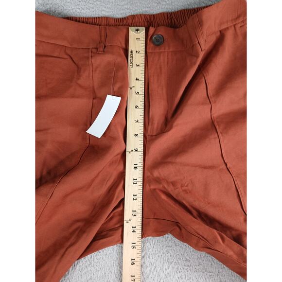 A New Day Pants Womens 16 Orange High Rise Wide Leg Casual Stretchy Cuffed NWT - Picture 5 of 10